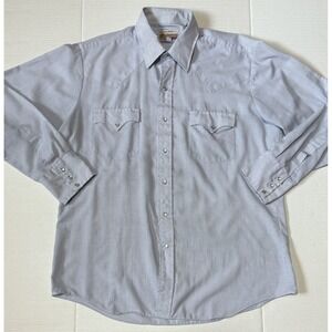 AUTHENTIC WESTERN - Men's Vintage Pearl Snap Long Sleeve Shirt - Size 17-34/35